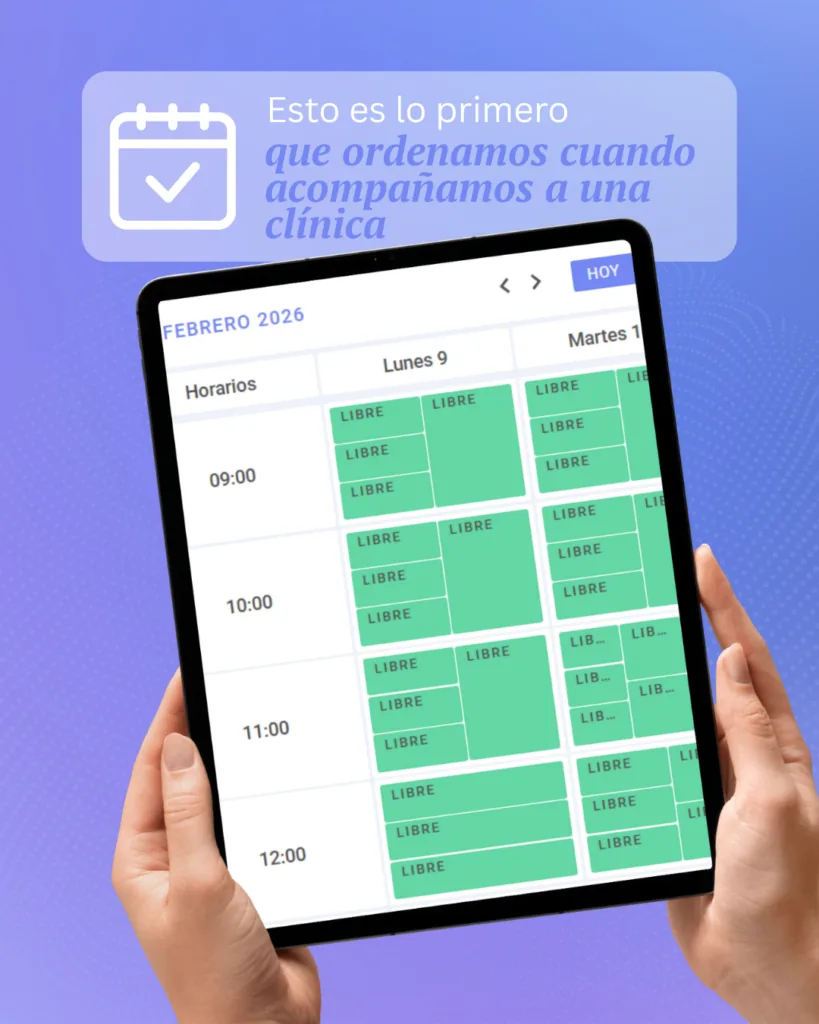 Vista del dashboard de gestión de turnos de Nexup en un policonsultorio con múltiples especialidades