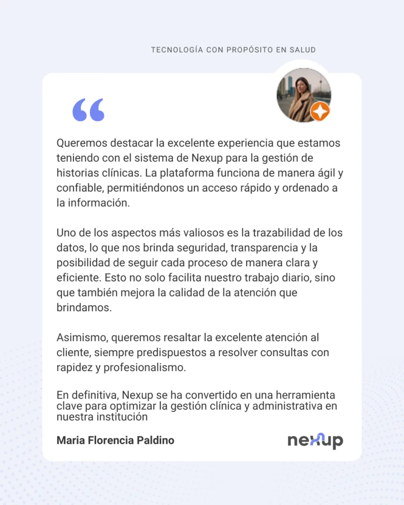Cliente Nexup - gestión clínica digital